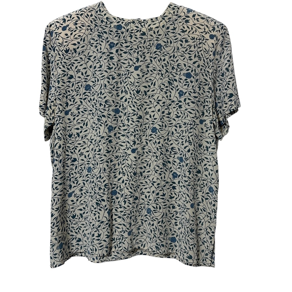 Charter Club Silk Top Womens Size 14 Floral Short Sleeve